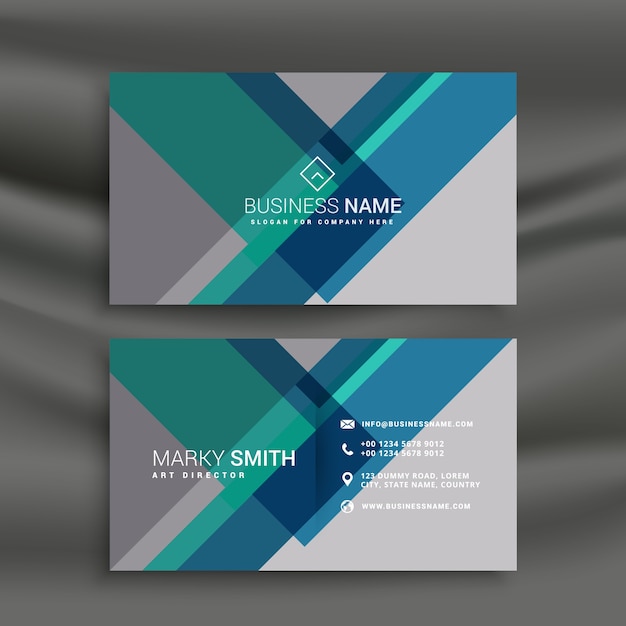 Free Vector business card with geometric shapes