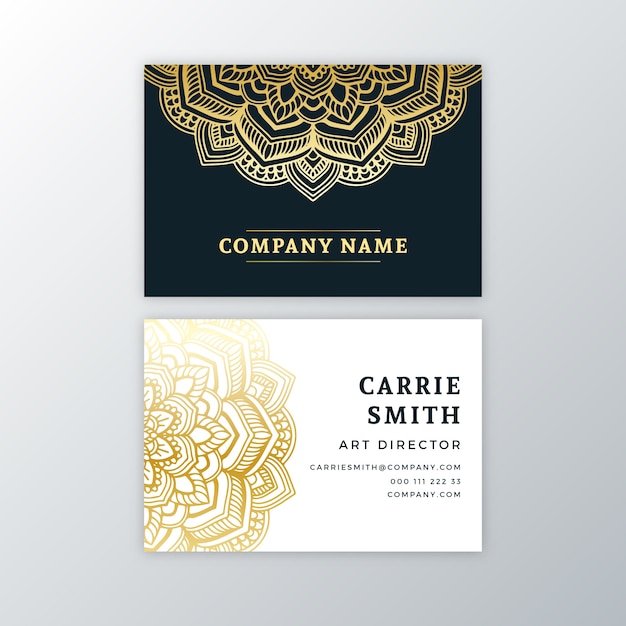 Business card with golden mandala