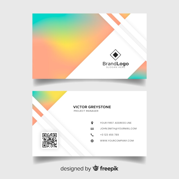 Business card with gradient template