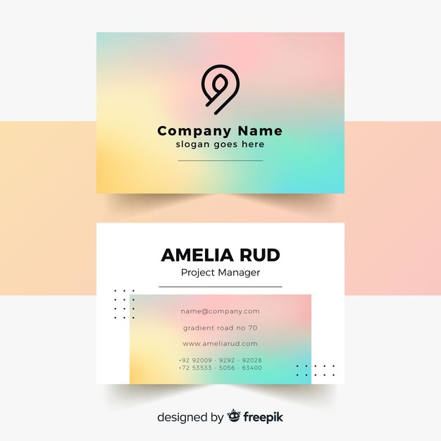 Business card with gradient template