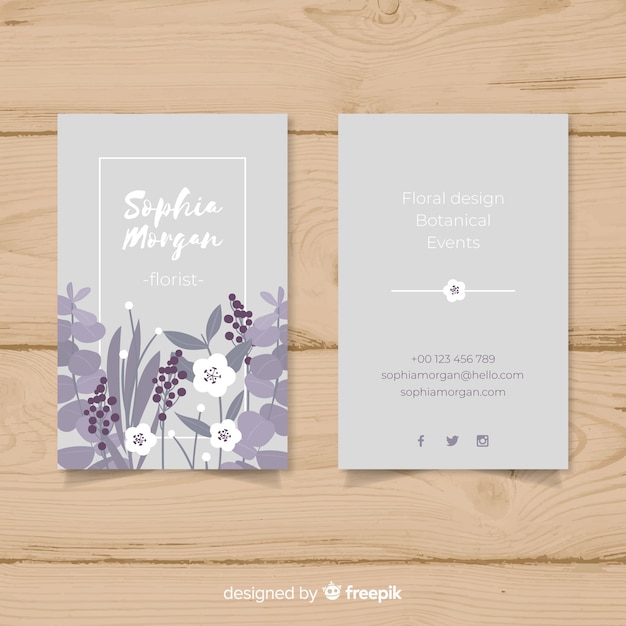 Business card with leaves design