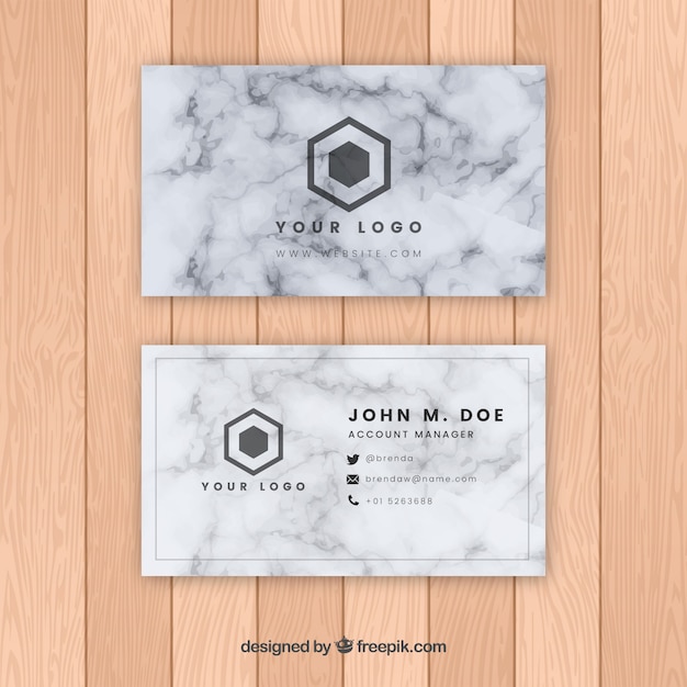 Business card with marble texture