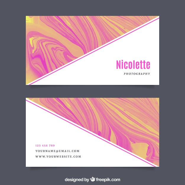 Business card with marble texture