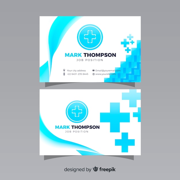 Free Vector business card with medical concept in professional style