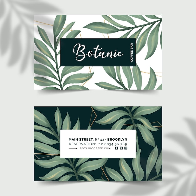 Business card with natural motifs