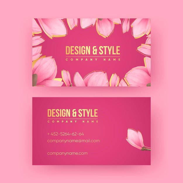 Business card with natural motifs