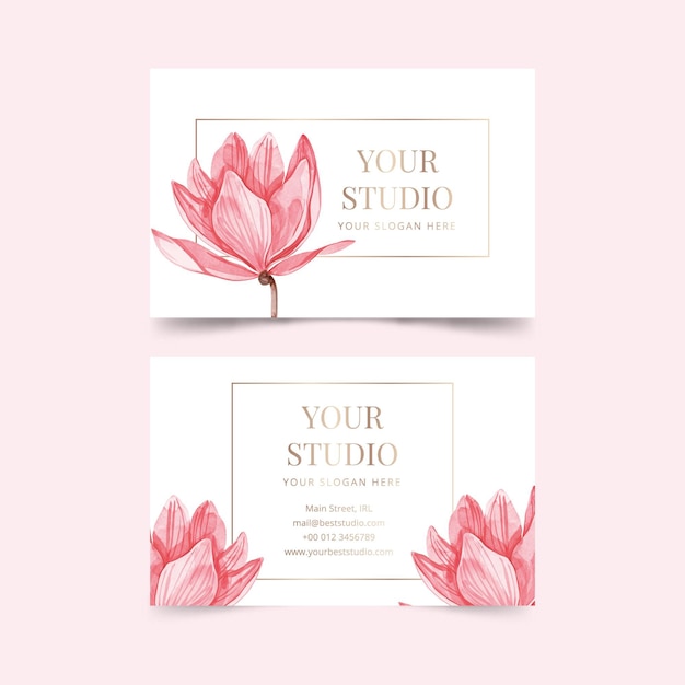 Free Vector business card with natural motifs