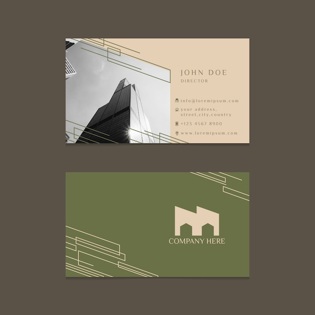 Free vector business card with photo abstract design