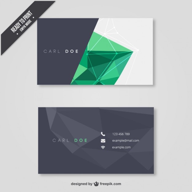 Free vector business card with polygons