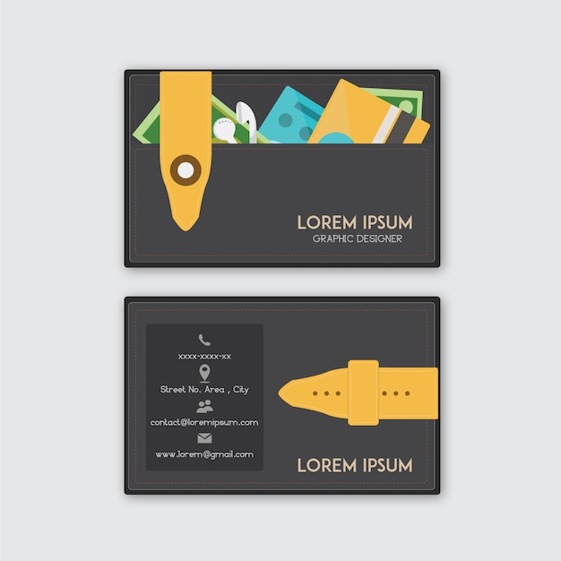 Business card with wallet design