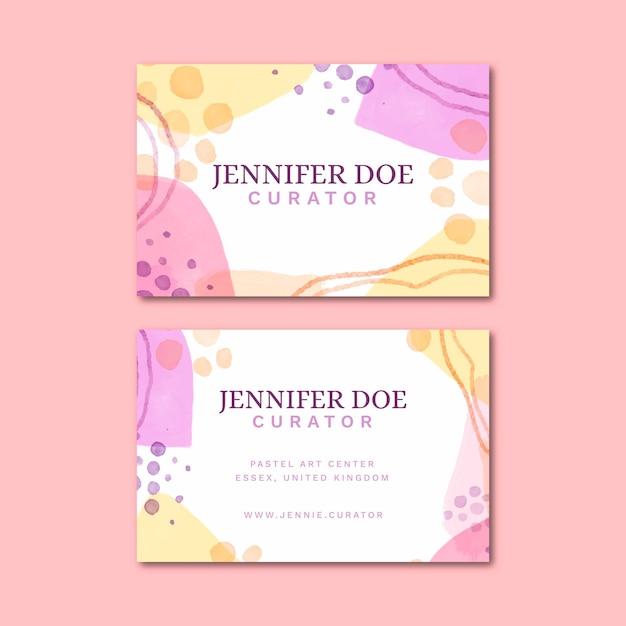 Business cards hand painted style