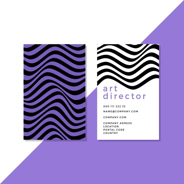 Business cards with disorted lines