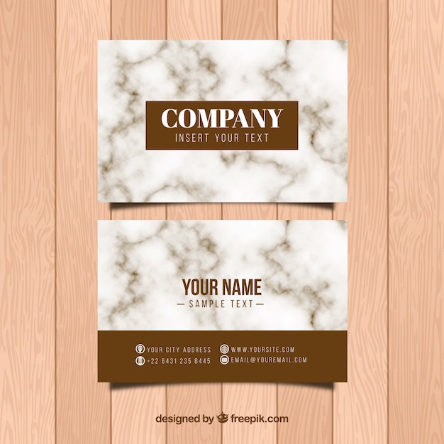 Business cards with marble texture