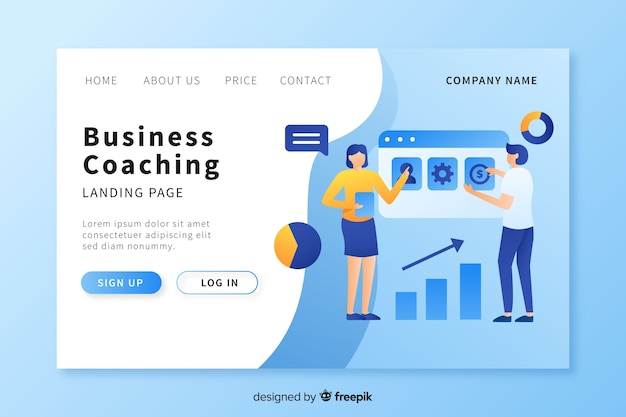 Business coaching landing page template