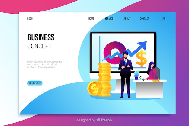 Business concept landing page template