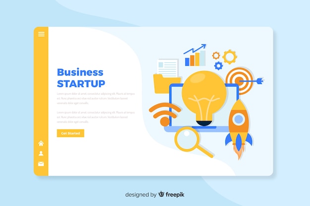 Free vector business concept landing page template