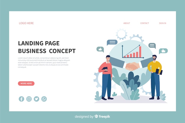 Business concept landing page template