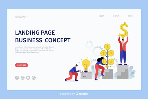 Business concept landing page template