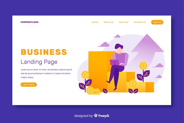 Business concept landing page template