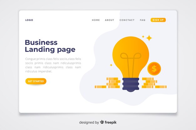 Business concept landing page template