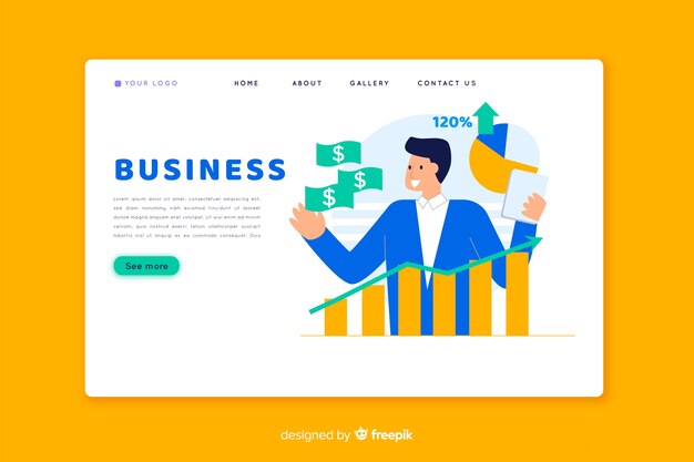 Business concept landing page