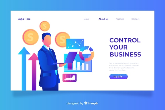 Business concept landing page