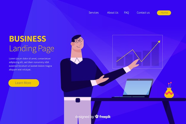 Free Vector business concept landing page