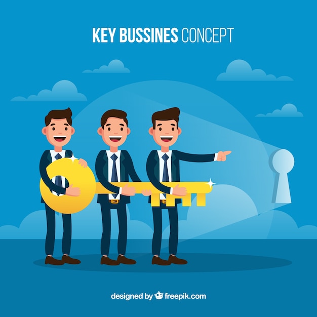 Free Vector business concept with flat key