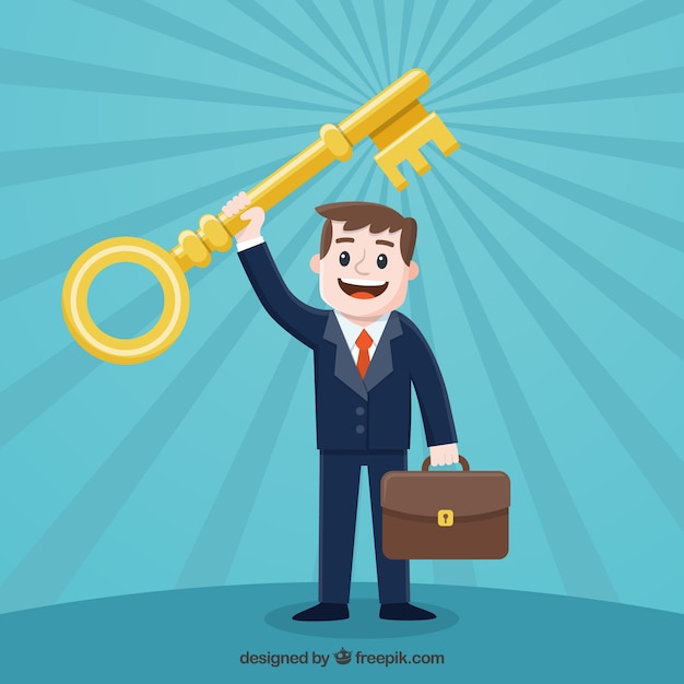 Free Vector business concept with key to success