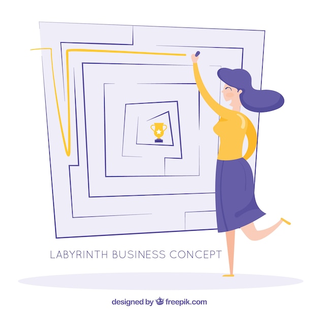 Business concept with labyrinth