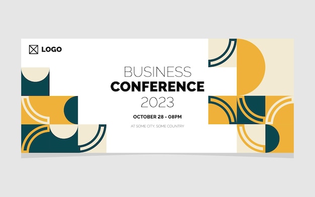 Business Conference 2023 Geometric Banner Design Vector illustration