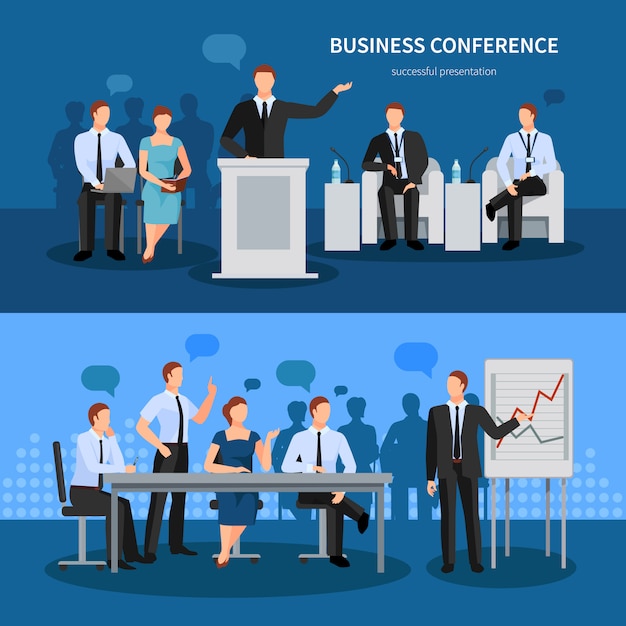 Business Conference Banners Set