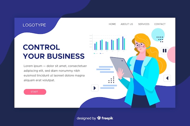 Business control landing page