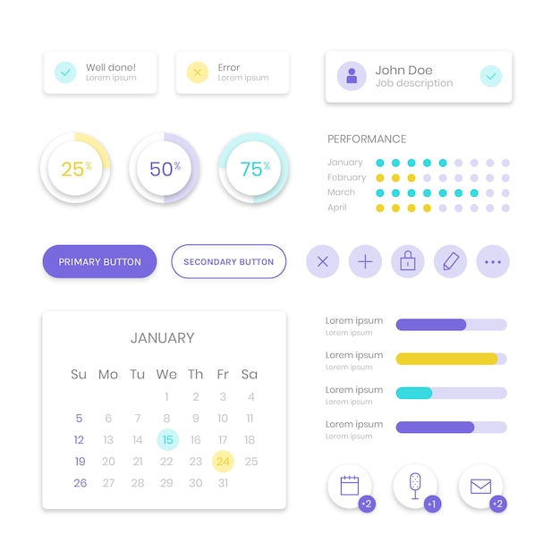 Free Vector business dashboard element collection