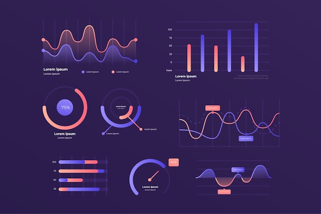 Business dashboard element set