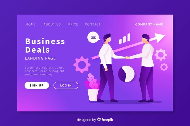 Business deals landing page template