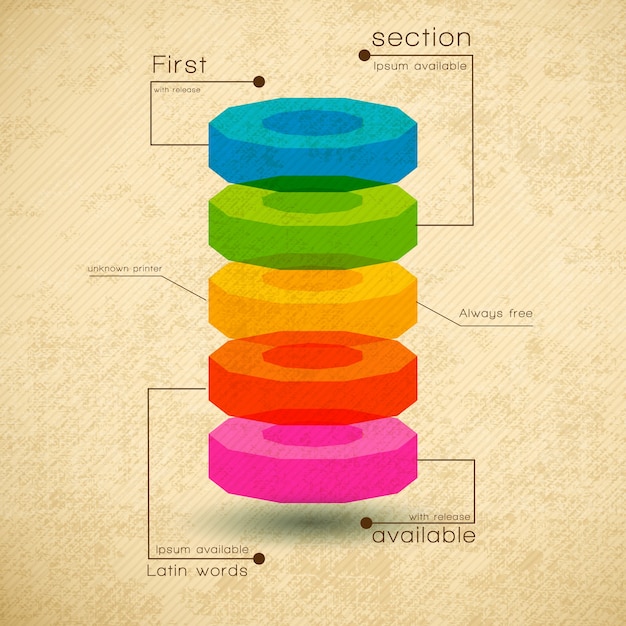 Free Vector business diagram template with text fields and sections flat