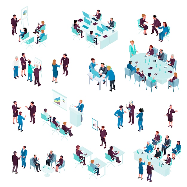  Business Education Isometric Set