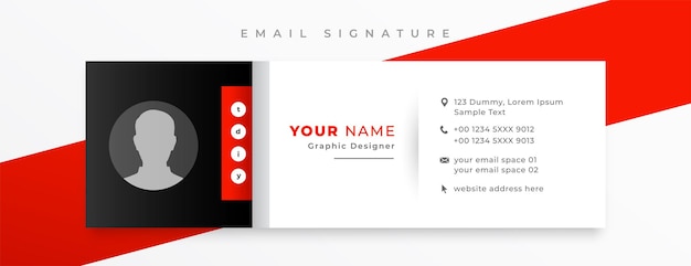 Free Vector business email sign card template in horizontal layout design