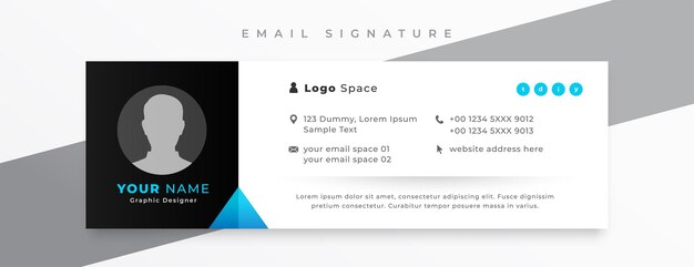 Business email sign card template with digital information design