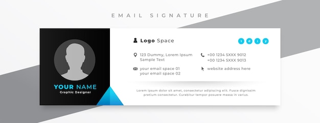 Business email sign card template with digital information design