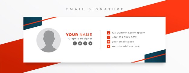 Business email signature card template with digital profile