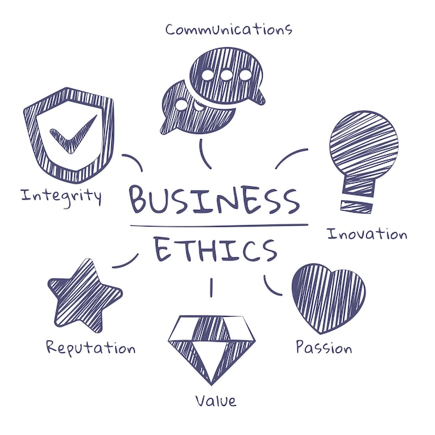 Free Vector business ethics grey hand drawn