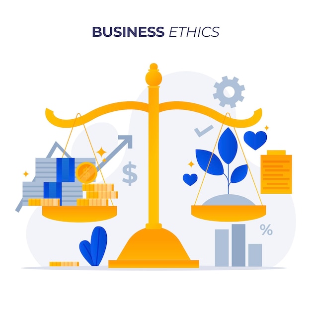 Free Vector business ethics plants or money