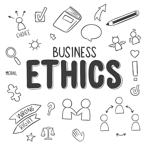 Free Vector business ethics with doodles hand drawn