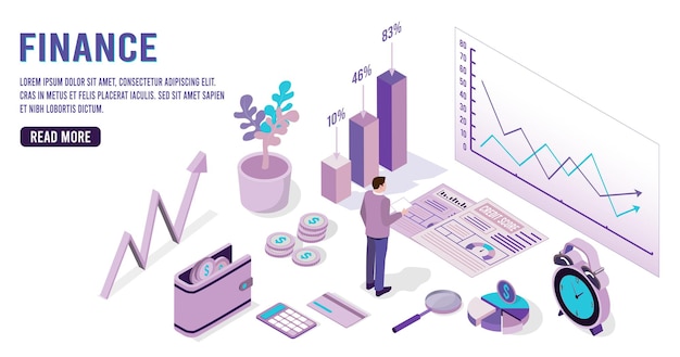 Free vector business and finance banner.