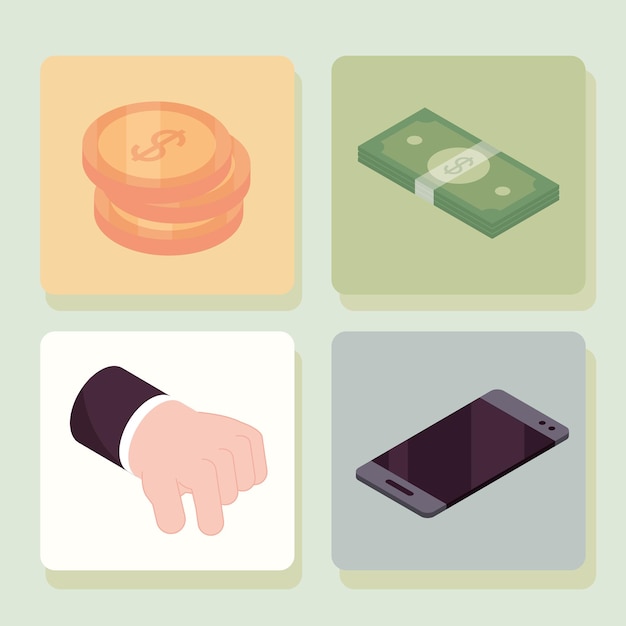 business and finance icons set