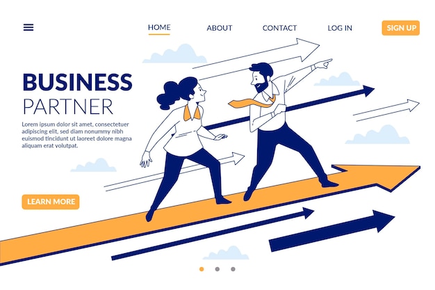 Business flat design landing page