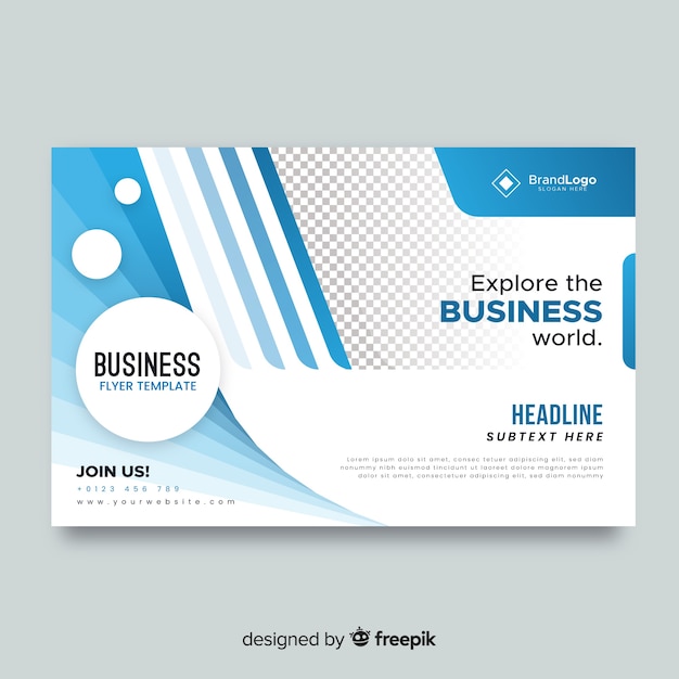 Business flyer template with abstract shapes