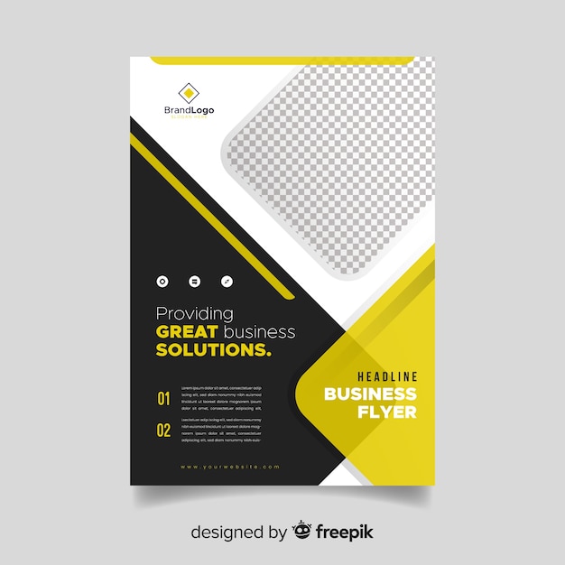 Free Vector business flyer template with abstract shapes